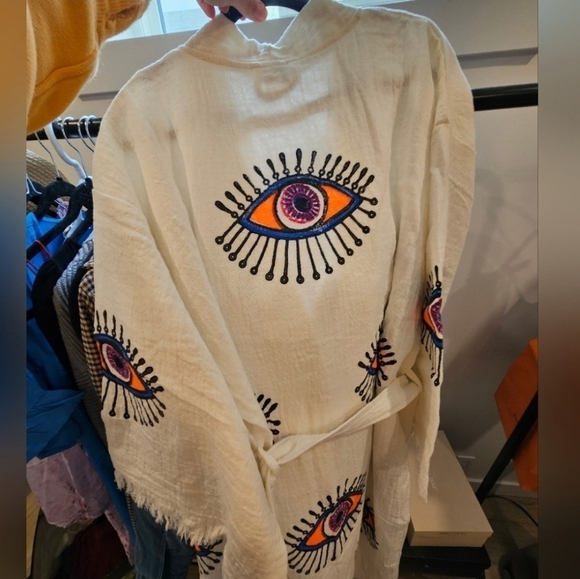 The Elizabeth - 100% Turkish cotton - white with orange eyes - Picture 4 of 5